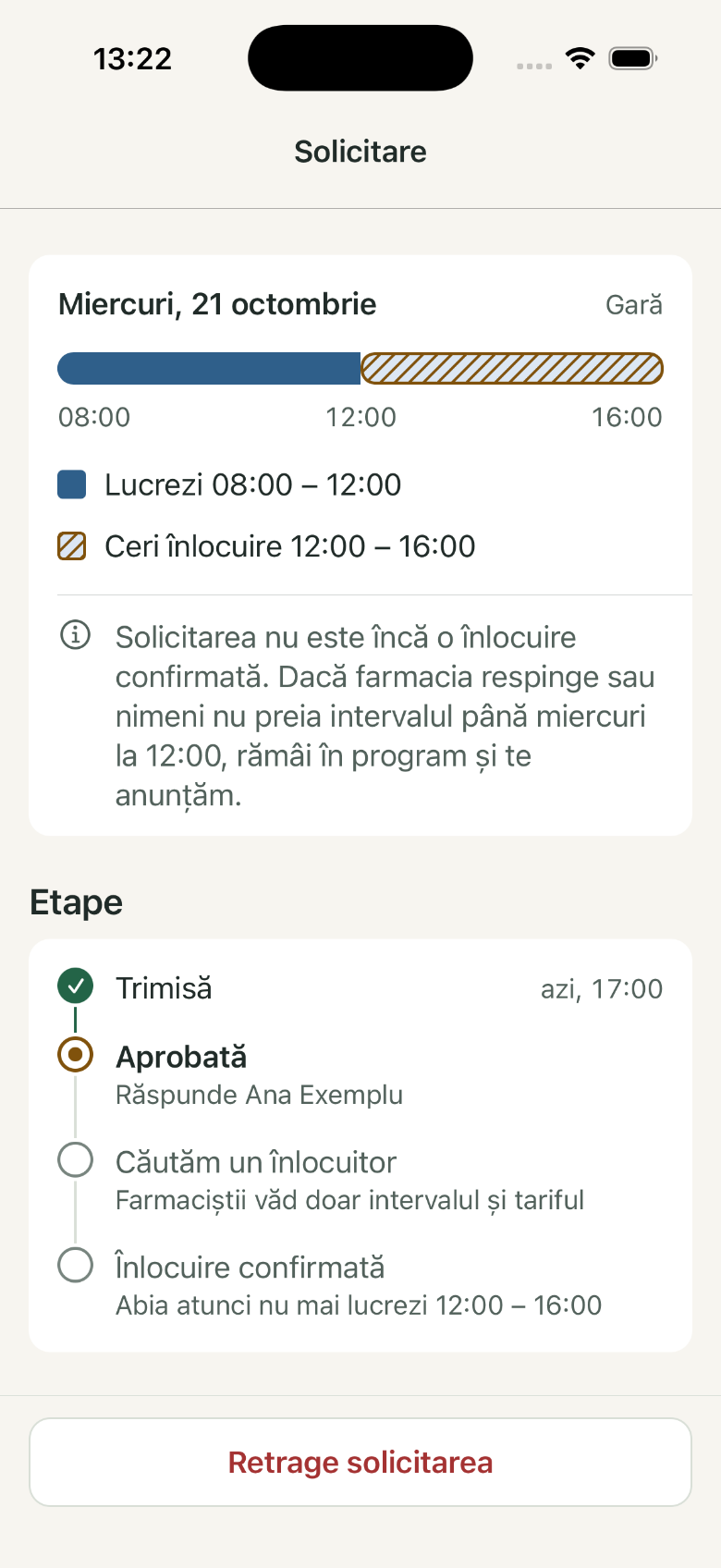 Solicitare: 1. Etape; 2. Retrage solicitarea